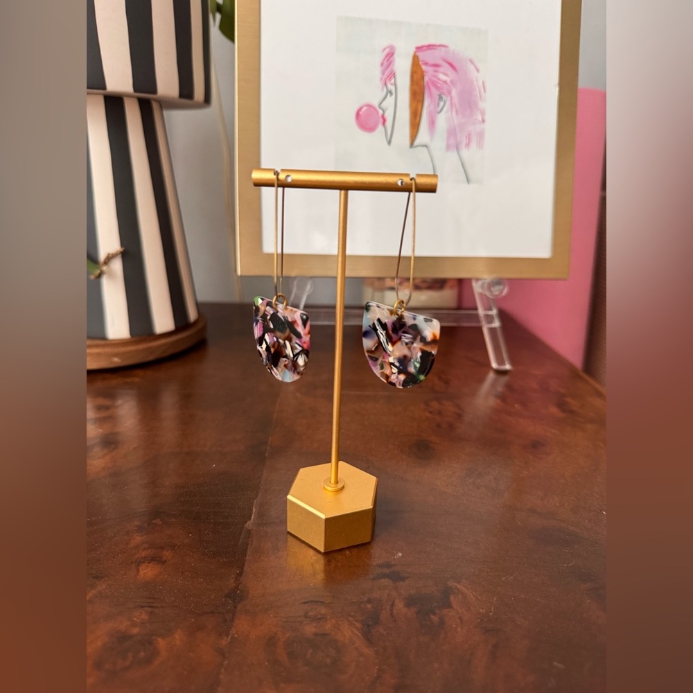 Acrylic and brass earrings